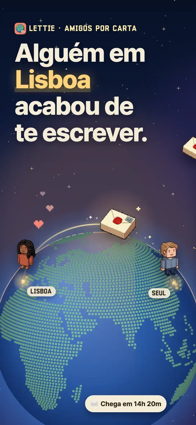 Alguém em Lisboa acabou de te escrever.