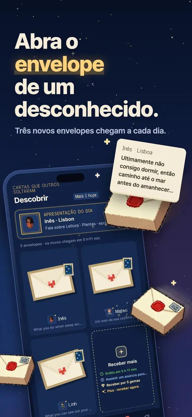 Abra o envelope de um desconhecido.