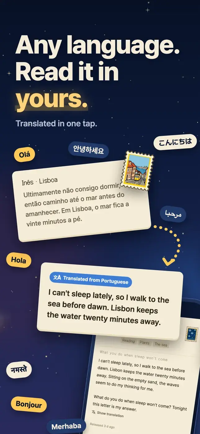 Any language. Read it in yours.