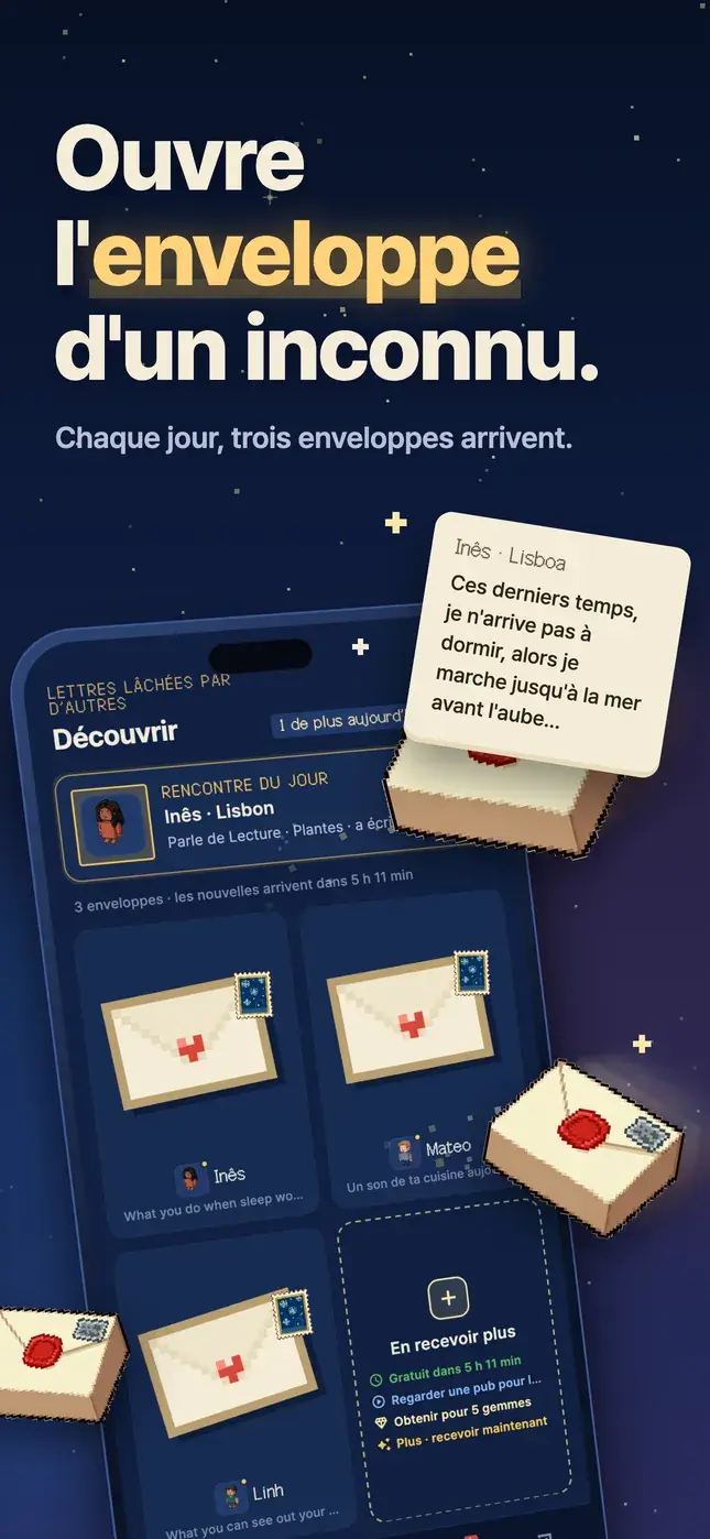 Ouvre l'enveloppe d'un inconnu.