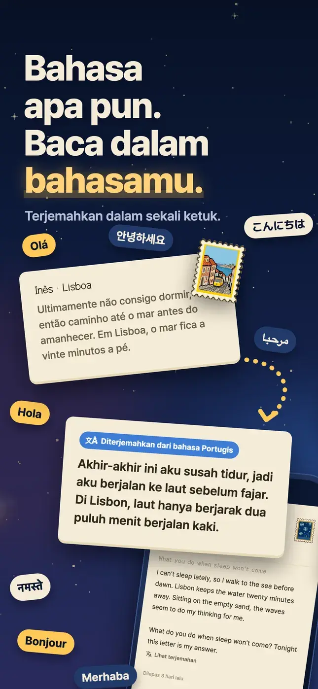 Bahasa apa pun. Baca dalam bahasamu.